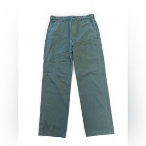 Wallace & Barnes J CREW Green Button Fly Chino Pants Sz 34x34